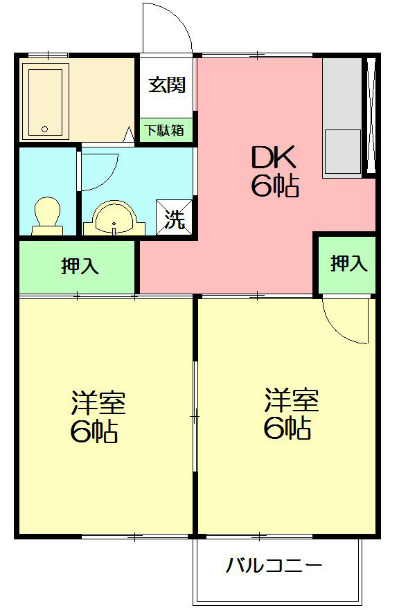 ビューラ東 203号室 間取り