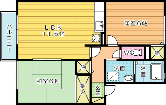 クレール長尾 202号室 間取り