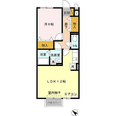 ルミエールＢ 202号室 間取り