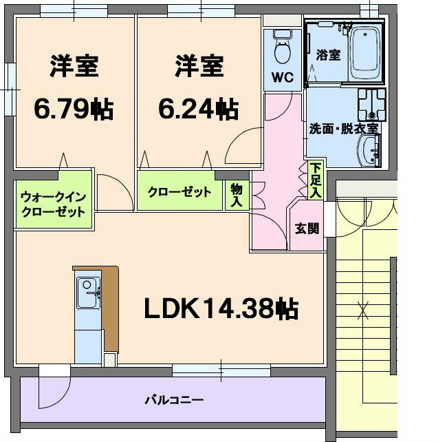 メルベイユ 102号室 間取り