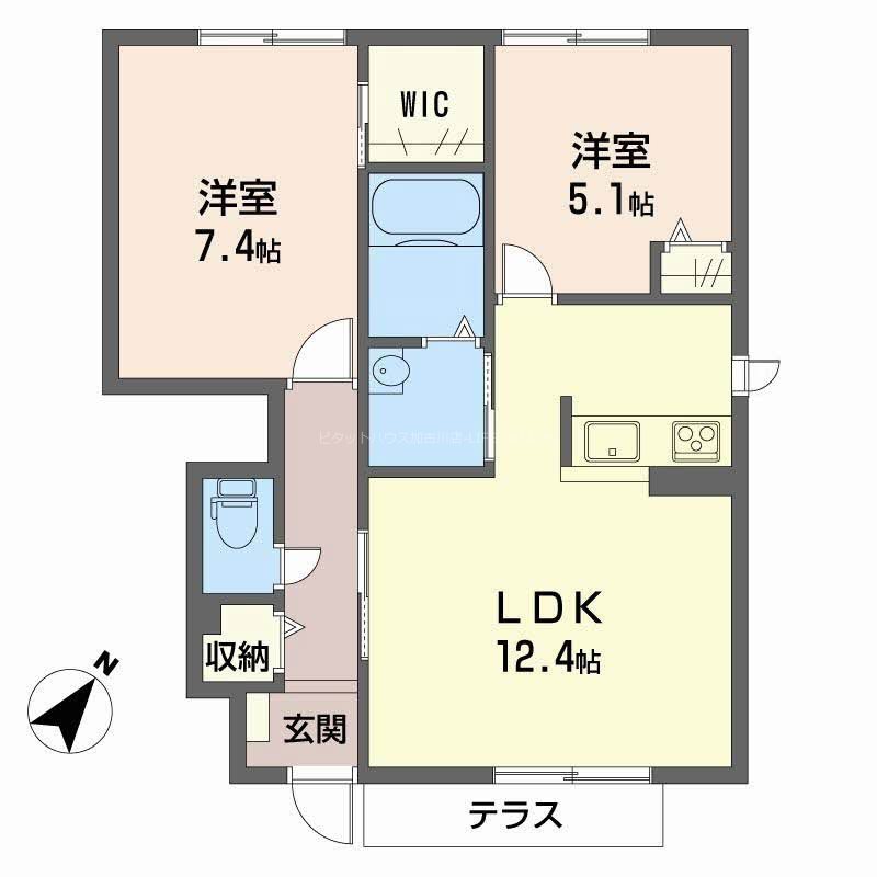 シャーメゾン北本荘A 間取り図