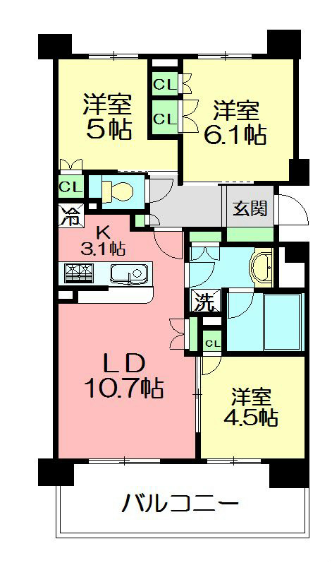 パークアクシス大船 506号室 間取り