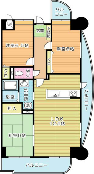 クレセール守恒 506号室 間取り