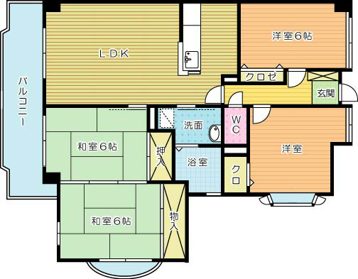 クレセール守恒 703号室 間取り