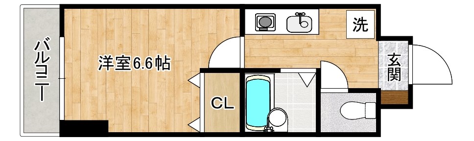 シヨン北九大前 803号室 間取り