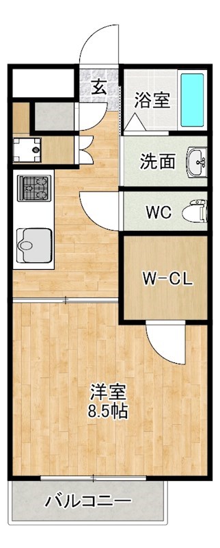 アクア清水  305号室 間取り