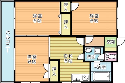 グランドハイツ湯川 106号室 間取り