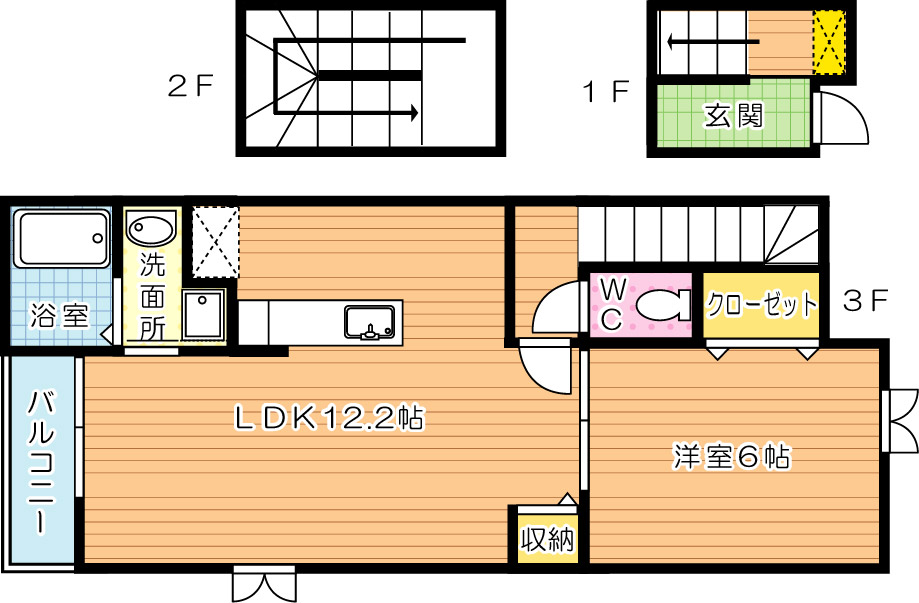 オーブアビタシオンⅢ番館 301号室 間取り
