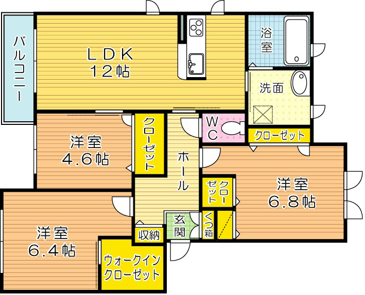 ヴィラウィステリア門司　C棟 間取り図