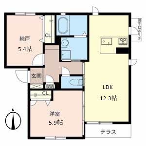 Villace　山本 （ヴィラーチェ山本） 間取り