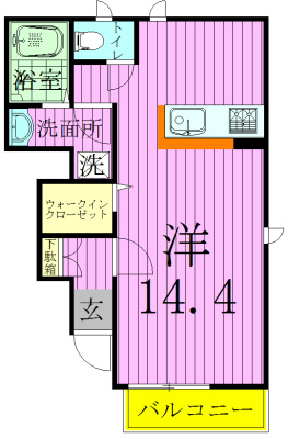 パインヒルズB 103号室 間取り