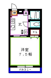 コーポフクホウ 102号室 間取り