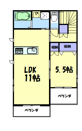 ルフュージュ湘南 201号室 間取り