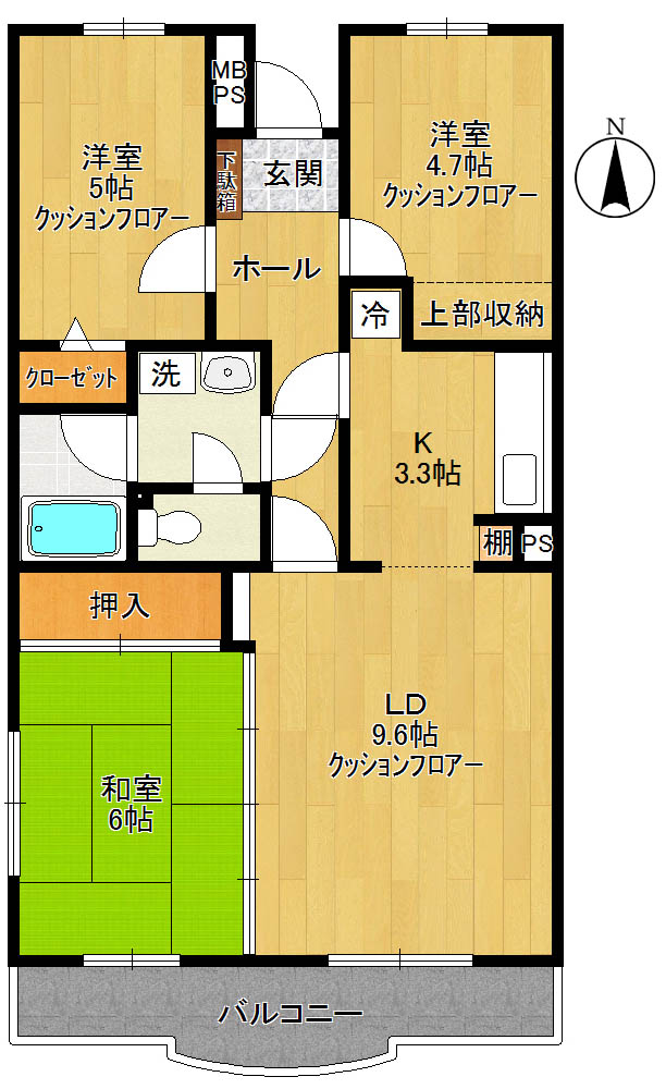 サンライズ多摩 306号室 間取り