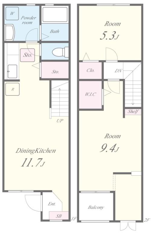 フラン神戸 2号室 間取り