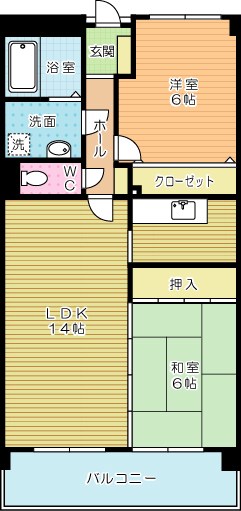 菊竹ビル金鶏 403号室 間取り