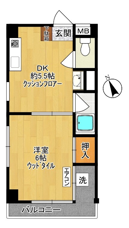 アクエリアス378 203号室 間取り