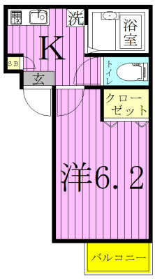 キャメル松戸岩瀬 101号室 間取り