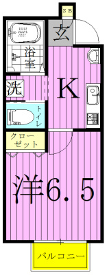キャメル松戸岩瀬 202号室 間取り