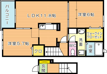 カルムプロムナード花野路　Ⅱ棟 間取り