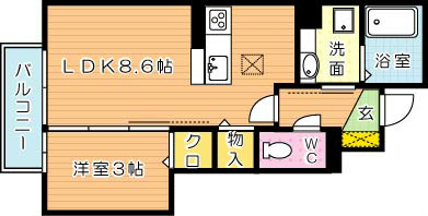 メゾンドグロウ23　 105号室 間取り