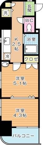ノースステイツ幸町 505号室 間取り