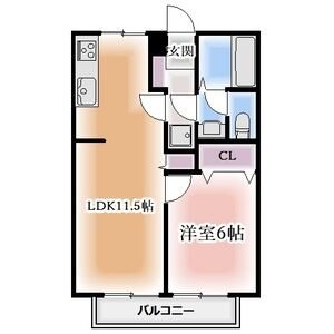 セレナードＦ 102号室 間取り