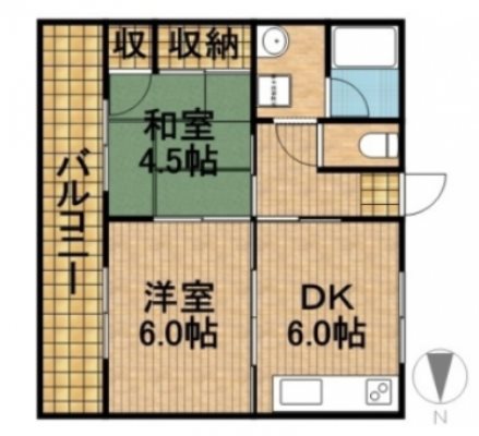 サンルート鳥之瀬 1B号室 間取り