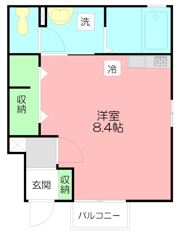 RoseWind～ばらの風～ 102号室 間取り