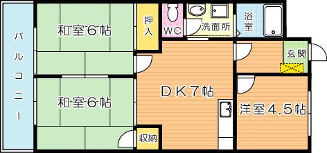シャトレ吉野町  603号室 間取り