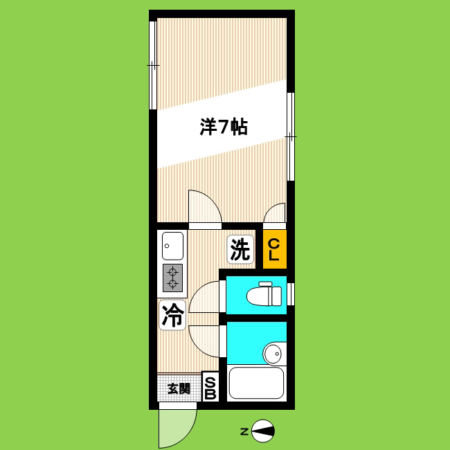 中野スリースターズ G号室 間取り