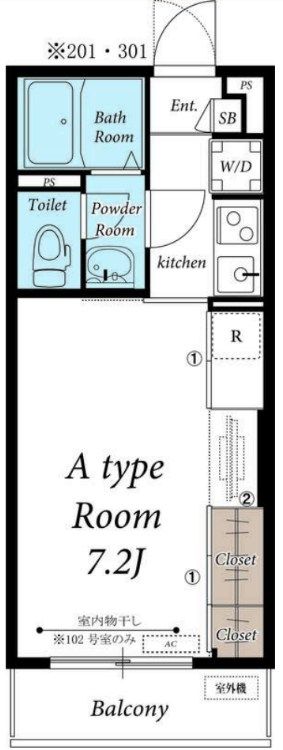 リブリ・Southern Beach 101号室 間取り