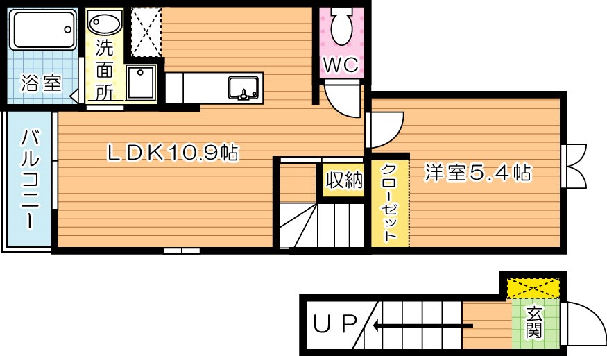 ラインハイム足立山Ｂ棟 201号室 間取り