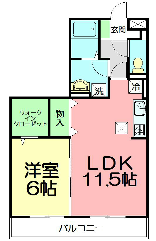 トネリコテラス1 205号室 間取り