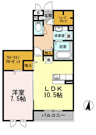 エル・ラヴィーヌ　C 202号室 間取り