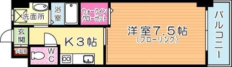 ガーデンコート門司駅前  706号室 間取り