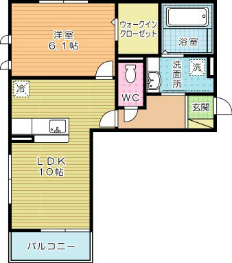 サニーウェスト 303号室 間取り