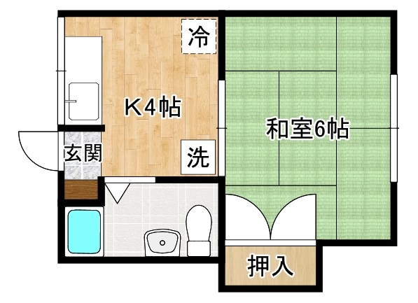 いのうえハイツ 201号室 間取り