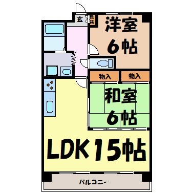 鶴陽明ハイツ 間取り図