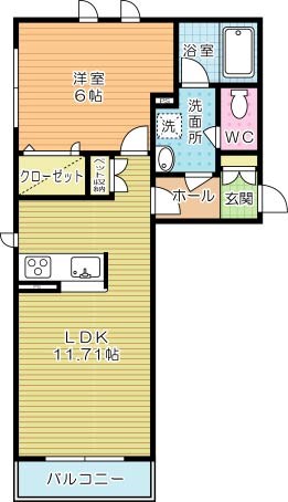 アルアミスタA棟  203号室 間取り
