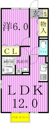 ヴィアノⅡ 205号室 間取り