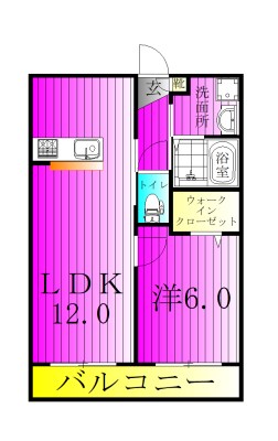 MERIDIAN松戸 102号室 間取り