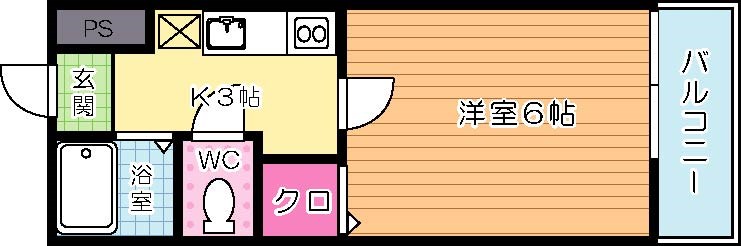 MOON朝日ヶ丘Ｂ棟 208号室 間取り