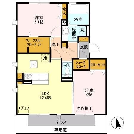 リヴェール南流山 D 104号室 間取り