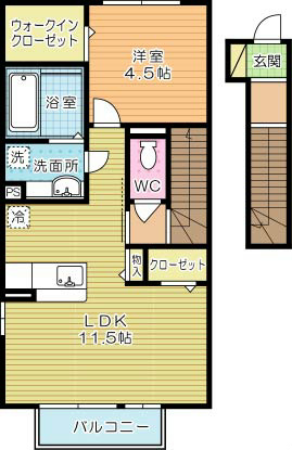 デｨアレジデンス竪林  206号室 間取り