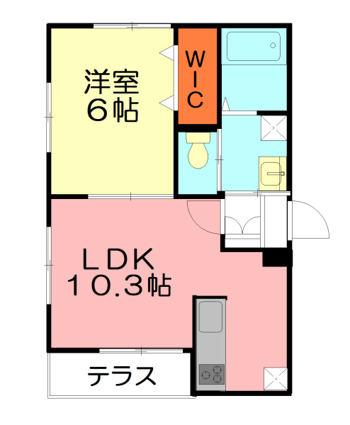 サニーハイツ茅ヶ崎 101号室 間取り