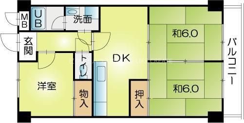 土山ヤングコーポ 間取り図