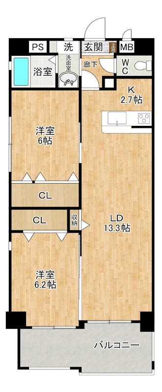 メゾンド・ファミーユ門司港 701号室 間取り