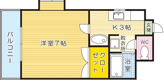 シャトー森Ⅴ 406号室 間取り