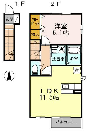 ドルチェ高座渋谷  201号室 間取り